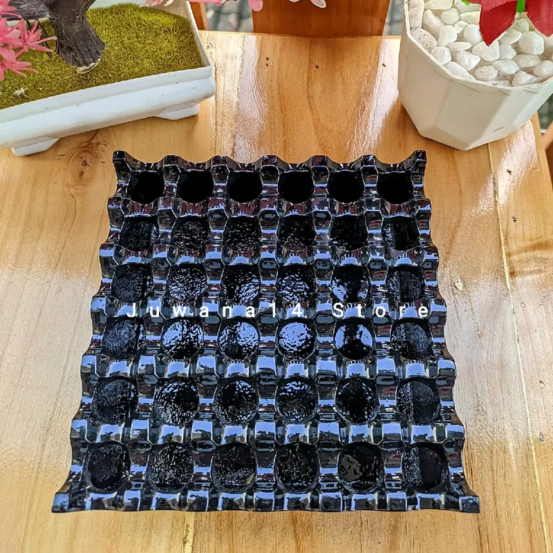 Asbak Aluminium Lubang 36 Hitam Mewah 14cm x 14cm x 5cm untuk Hotel dan Kado 3