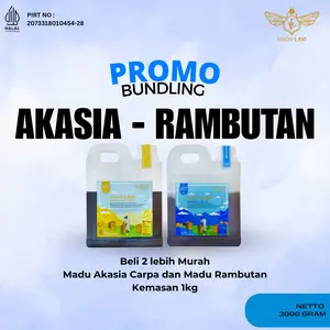 Paket Bundling madu akasia carpa dan madu nektar rambutan kemasan 1kg