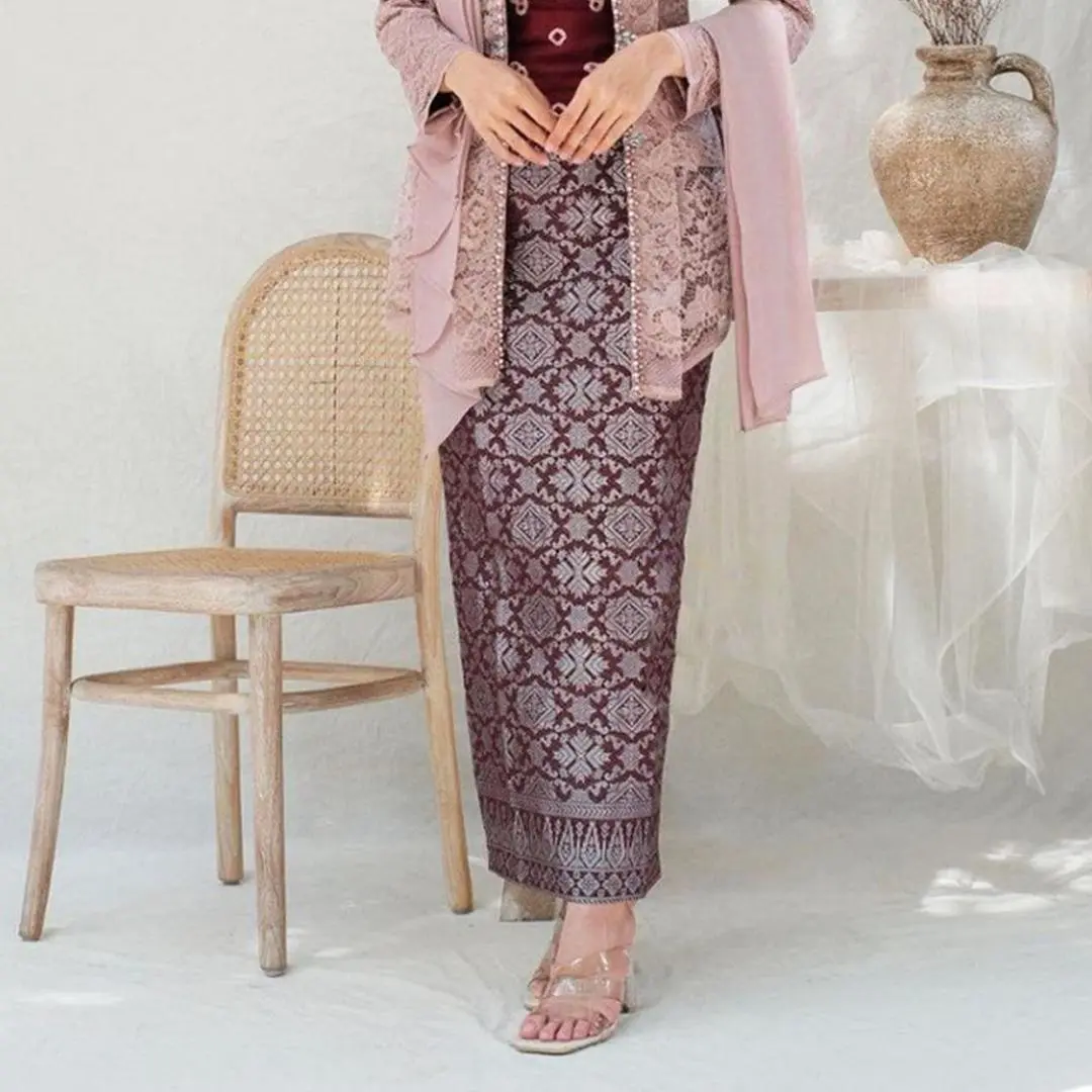 Zahra Batik - Rok Batik Span Batik Prada Laksmi Batik Pinggang Karet Rok Katun Span Wisuda Dan Lamaran Rok Motif Songket Bawahan Kebaya Kondangan Wanita