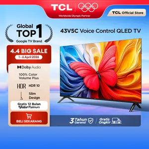 TCL Ultimate QLED FHD TV 43 inch V5C - HDR 10 - Dolby Audio - Google Play/Netflix/Youtube/Disney+Hotstar - Smart Android 14 LED Digital Promo Murah -  32G9 40G9 40 50 (Model: 43V5C)