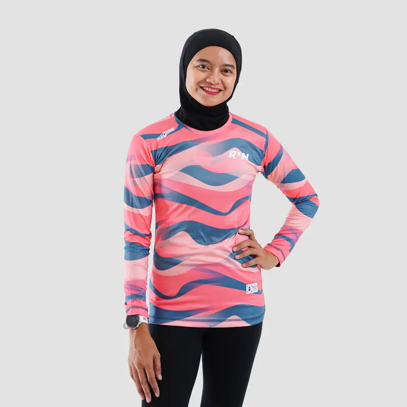 Jerjhon Jersey Lari Women Slimfit - Run Series Fun Flow 2.0 pelindung sinar uv Wanita Panjang 4