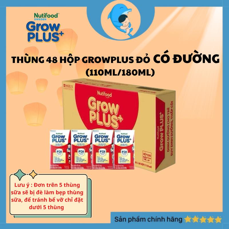 Combo 96 hộp sữa Nutifood Grow plus+Suy Dinh Dưỡng ÍT ĐƯỜNG 110ml MECAHEO