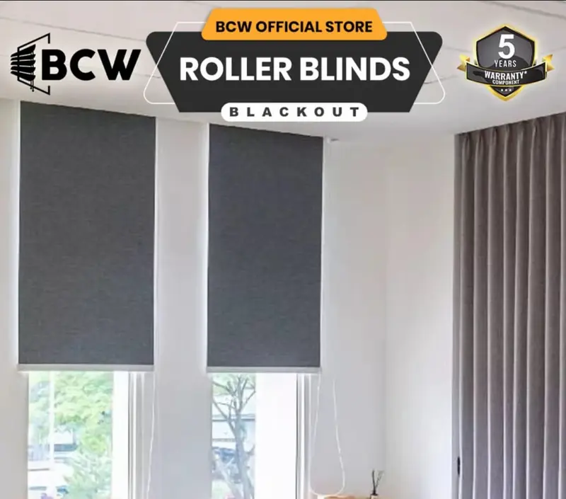 Roller Blind Blackout Chain 38 BCW, Garansi 5 Tahun 3