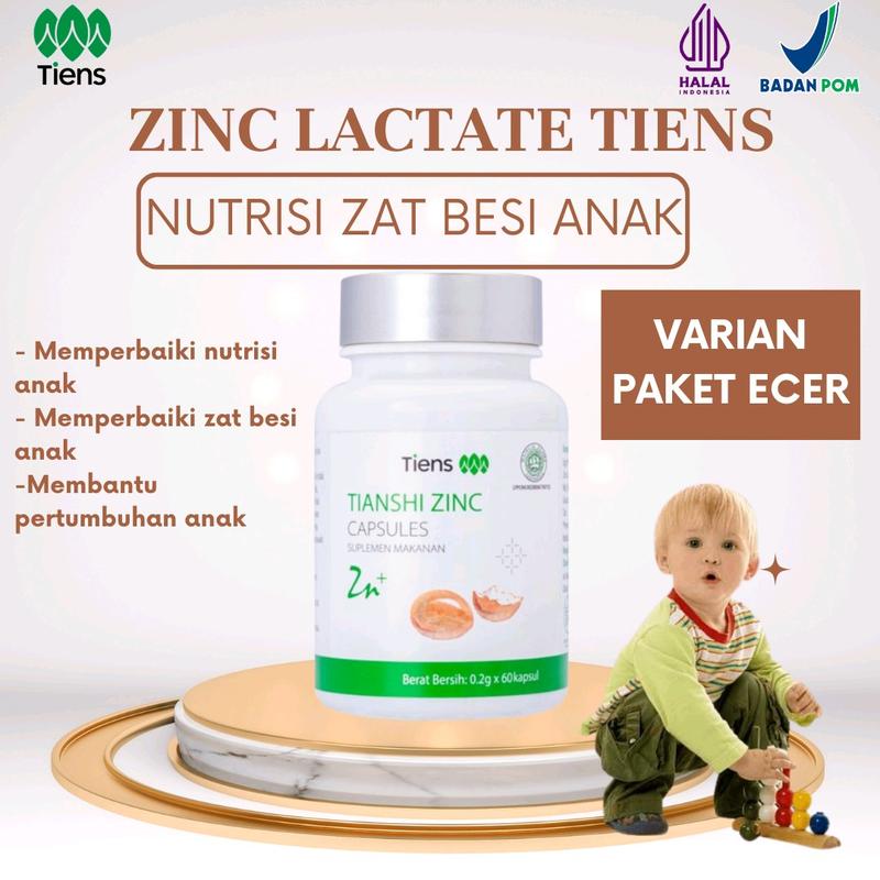 Tiens Zinc Lactate Nutrisi Zat Besi Untuk Anak Dan Dewasa Nutrisi Untuk Anak Solusi GTM Membantu Kecerdasan Anak vitamin penambah d3 k2 0