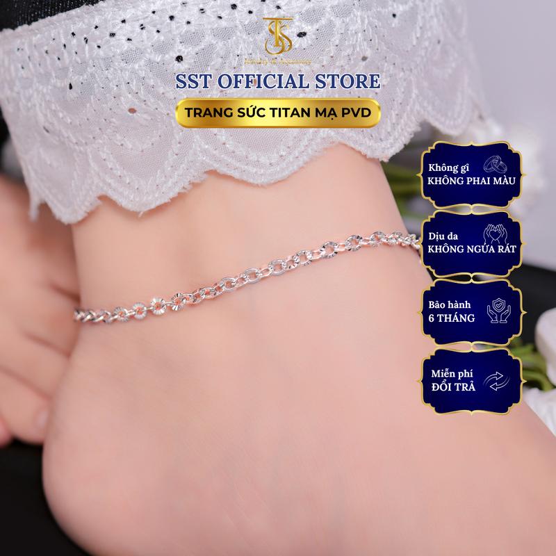 Lắc Chân Titan SST Official Kim Tiền sẵn Khóa Tròn Không Gỉ, Bền Đẹp (LC59)
