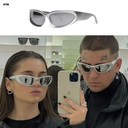Original Y2k Photocromic Bluecromic Kacamata Gorfcore Hitam Gaya Funk Muse Glasess Wanita/Pria Vintage Untuk Unisex Sunglasses Plastik Eyewear 4