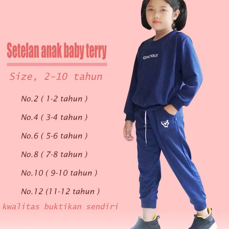 BAJU ANAK SETELAN SWEATER TRENING TRAINING JOGGER OLAHRAGA LAKILAKI/PEREMPUAN 2-10 thn Joger Celana Outdoor Hitam Parsel 6
