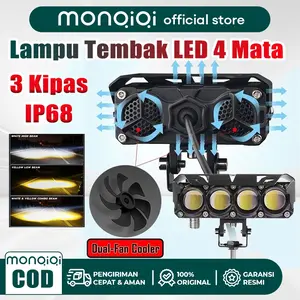 Lampu Tembak LED 3/4 Mata Transformer Original 3 Kipas Pendingin Full Aluminium Anti Air Super Terang