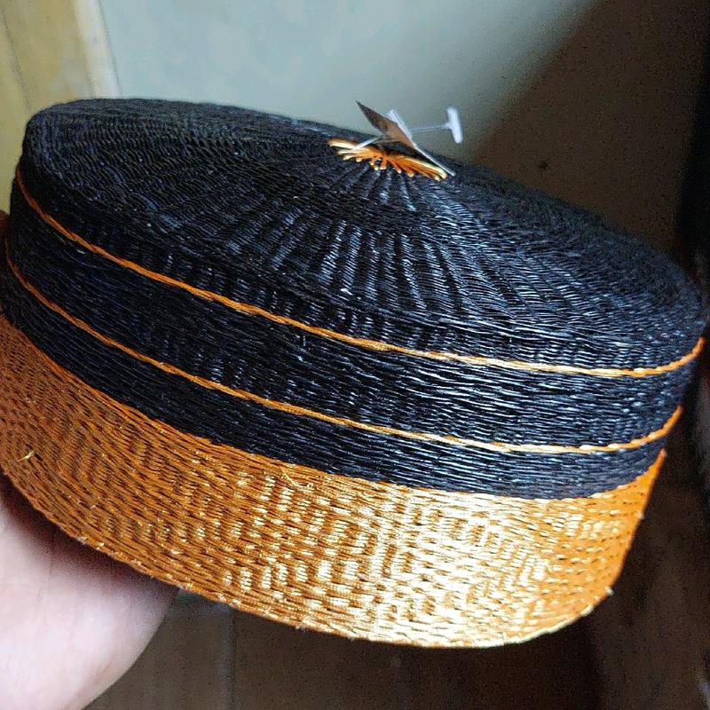 Songkok Recca Bugis Jumbo Besar Pamiring Hitam Emas Kuning Racca Makassar Guru Sulawesi Premium Halus Ustadz Adi Hidayat Peci Muslim Kopiah Motif Dewasa 4