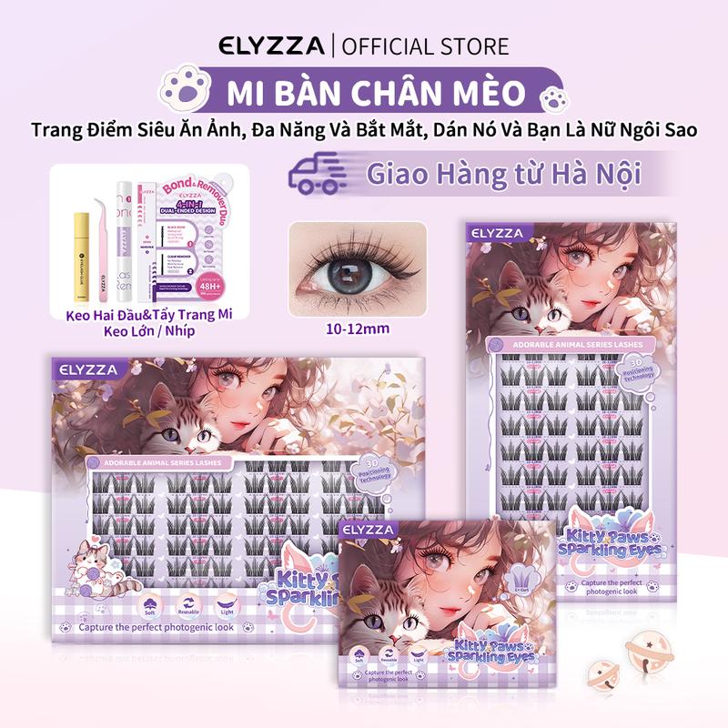 Ship Từ Hà Nội Mi Giả Móng Vuốt Mèo ELYZZA Lông Mi Tự Nhiên & Nối Mi Dễ Gắn 10-12mm Mi Cụm Dễ Sử Dụng Sợi Mi Mảnh Và Có Thể Sử Dụng Được Nhiều Lần
