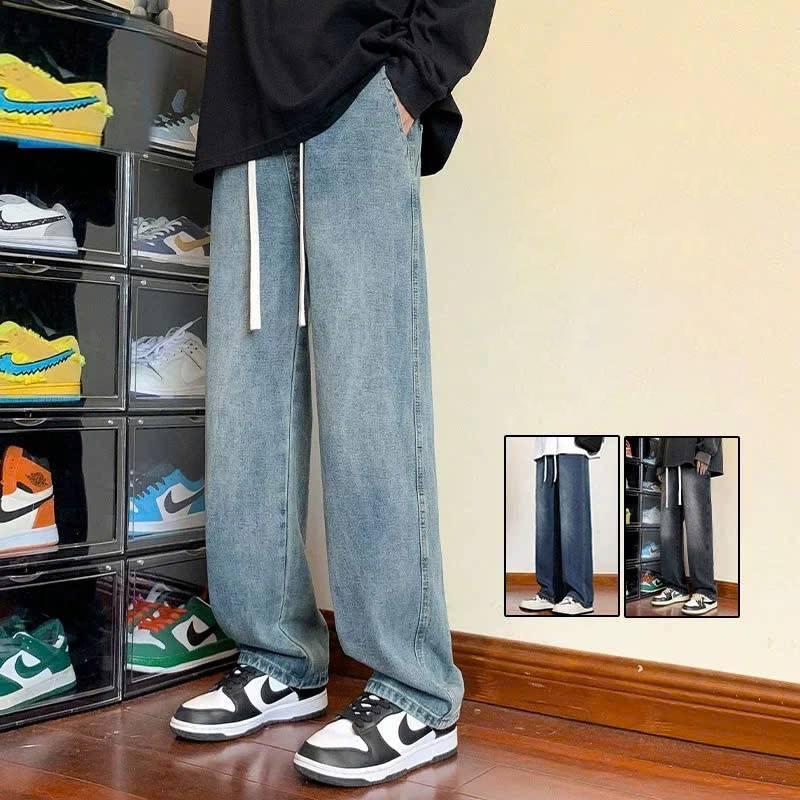 Quần Jean Nam Ống Suông Kim Ngân - Cạp Chun Lưng Thun Chất Jean Dày Dặn - Form Trẻ Trung Năng Động Tôn dáng JEANS quần jean nam suông jeannam