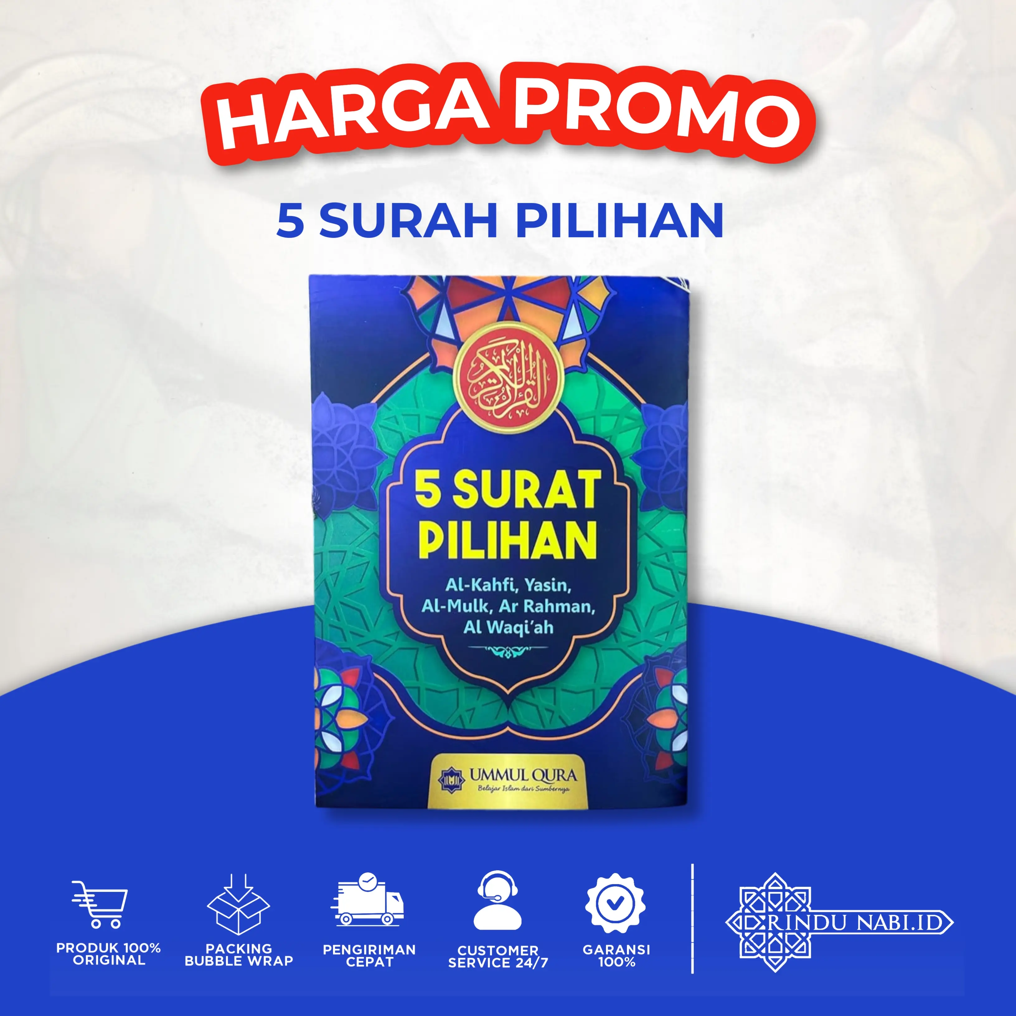5 Surat Pilihan; Al-Kahfi, Yasin, Al Mulk, Ar Rahman & Al Waqi'ah