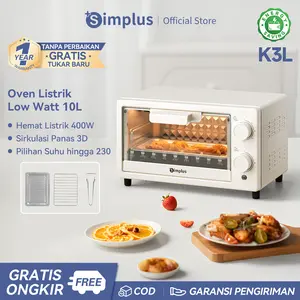 【SUPER DISKON】Simplus Oven Listrik Kapasitas 10L Multifungsi Oven Elektrik Pemanasan Cepat Hingga 230°C Sirkulasi Panas 3D Ukuran Mini Ringkas DKXH005