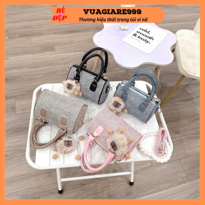 (Tặng móc gấu) Túi xách nữ dáng trống mini cầm tay đeo chéo mẫu mới đẹp siêu xinh đi chơi thời trang hàn quốc dễ thương DC32