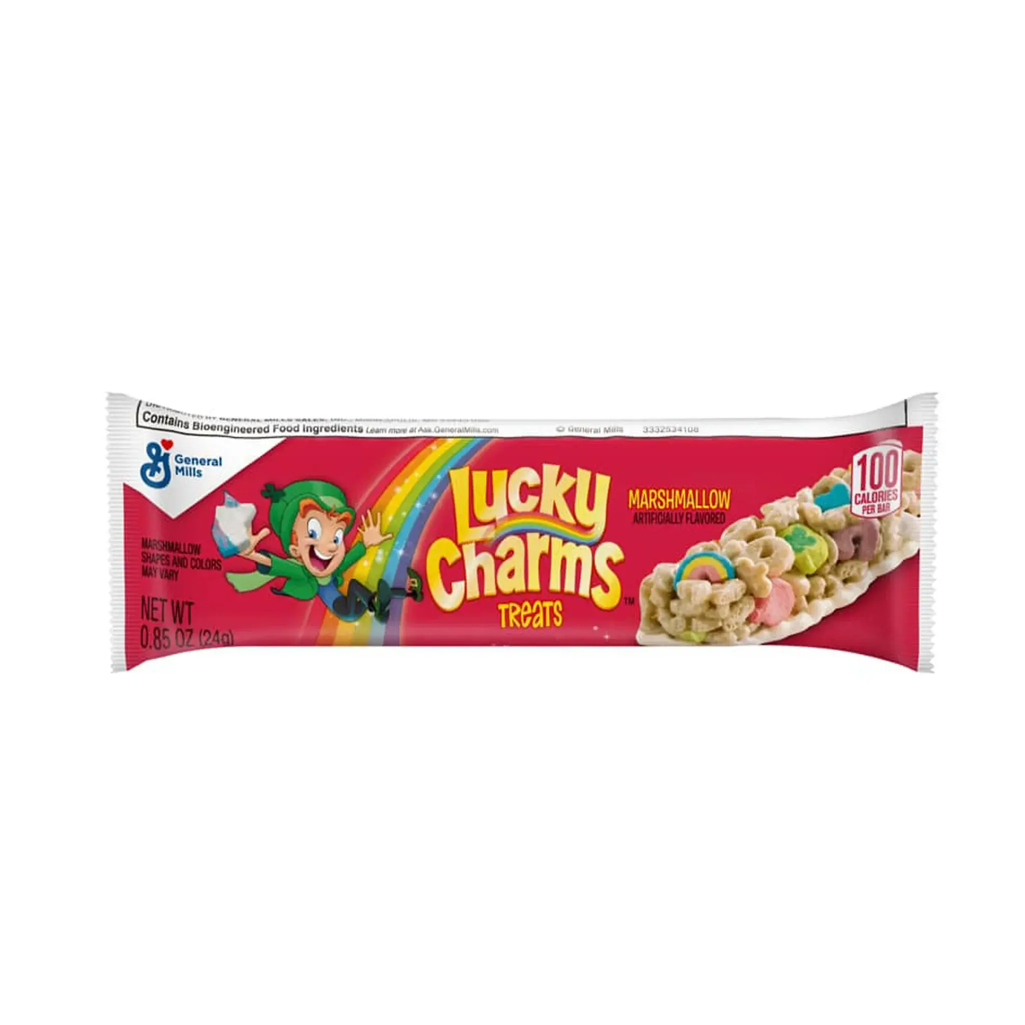 Lucky Charms Marshmallow Cereal Treat Bars 0.85oz - On-the-go snack bars combine the crunch of Lucky Charms Cereal with Lucky’s magical marshmallows and a creamy bottom coating for an irresistible treat.