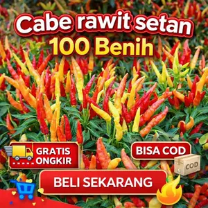 (PROMO 100 Benih) Cabe Rawit Setan Unggul Berkualitas Bibit benih Cabe Rawit Merah Mudah Ditanam