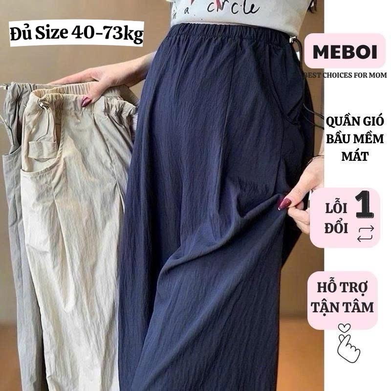 Hotrend-Quần Bầu Gió Kaki L1 Mềm Mát dáng Bom có dây chun rút 2 bên điều chỉnh Size mặc thoải mái cả thai kì ~96cm quần bầu mẹ Bối G2