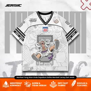 Jersey One Piece Luffy Gear five 5 Anime Outfit Kaos Oversize Unisex Pria Wanita Sport - Jersic