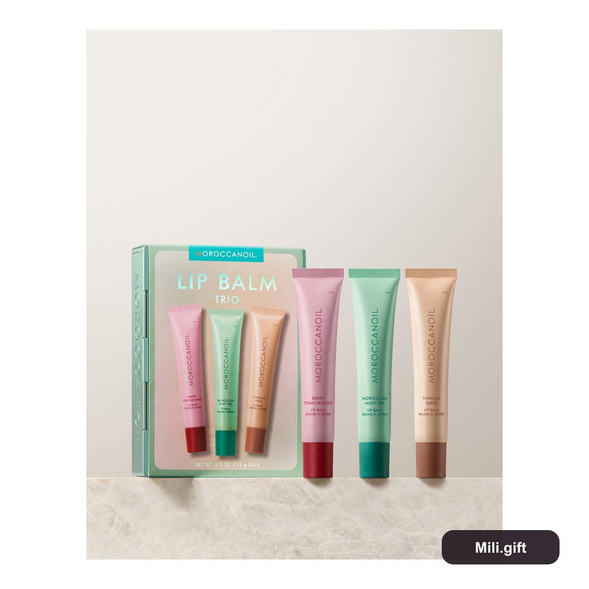 Bộ Son Dưỡng Moroccanoil Lip Balm Trio 3 x 0.5 oz / 15 g