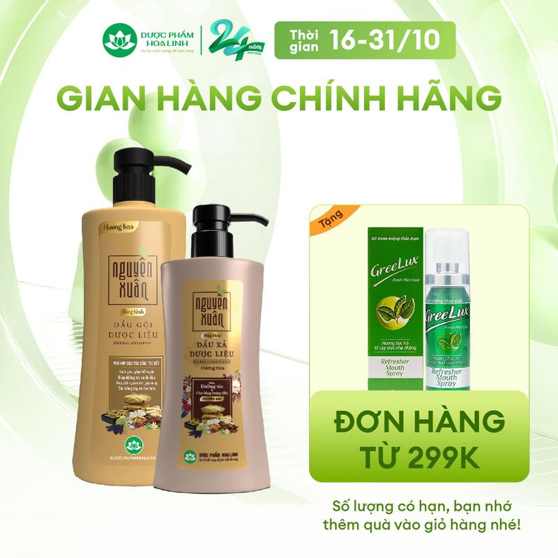 Bộ Dầu gội 470g và Dầu xả 300ml Nguyên Xuân bồng bềnh - Dành cho tóc dầu bết