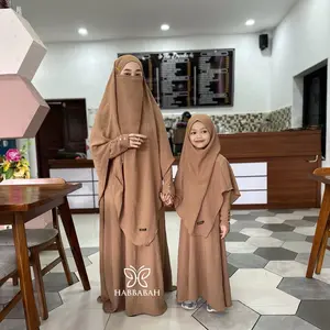 One Set Abaya French Khimar Crinkle Aiflow Hafsha