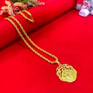 Kalung Tambang Liontin Elizabeth Lapis Emas Anti Luntur Anti Karat