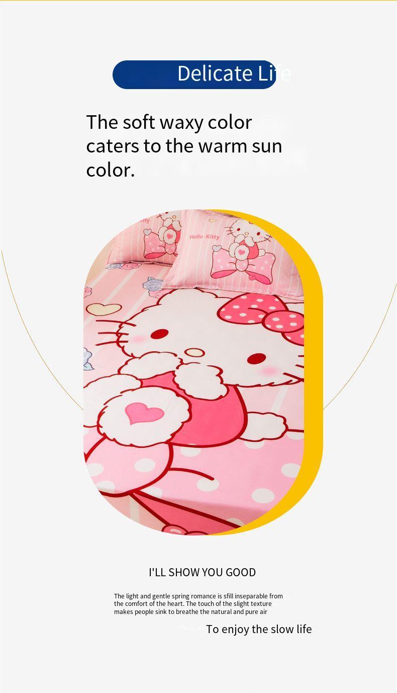 Product Introduction of Spot！ cartoon KT sheets / mattress cover Cadar Fitted Sheet Cute Cartoon bed sheet Suitable for single queen king size 38