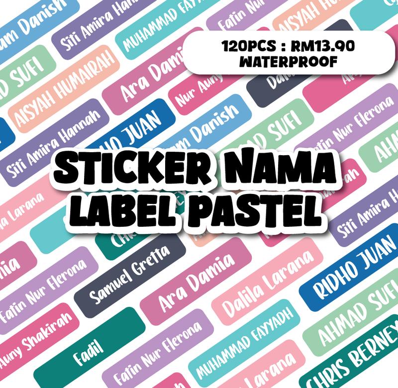 120PCS sticker label nama pastel waterproof - TikTok Shop Malaysia