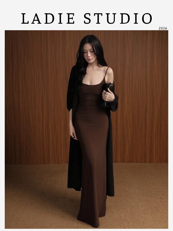 Váy body hai dây dáng dài tôn dáng – đầm nữ thanh lịch dự tiệc - DAM08 - Lady Dress