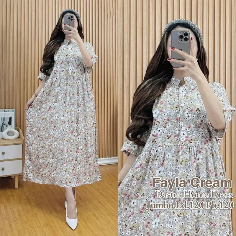 Daster Home Dress Bahan Rayon Premium Model Susun Busui Friendly Motif Terbaru Kekinian MAJA.STR 3