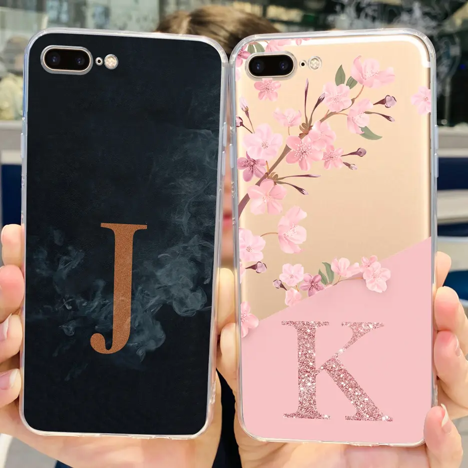 For Apple iPhone 7 8 Plus Case New Letters Cover Clear Silicone Soft TPU Phone Case For iPhone 8 iPhone7 iPhone8 Plus Back Cover