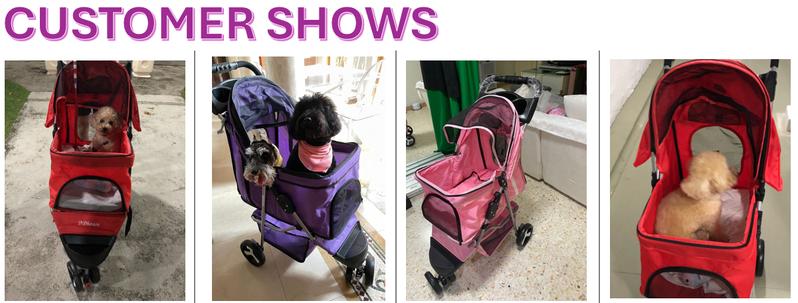 Product Introduction of Classic 3-Wheel pet Prams foldable washable light weight cheap multiple colours big compartment one step folding easy to move 43