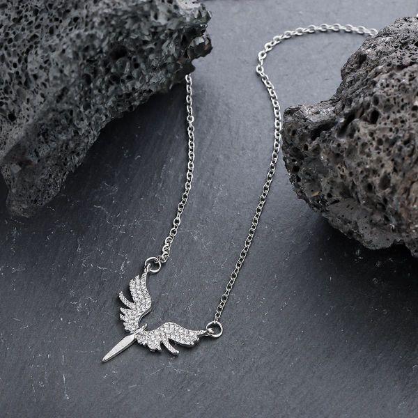 Kalung Titanium Pria Keren Anti Luntur dan Karat Model Terbaru dengan Desain Sayap Mewah Elegan