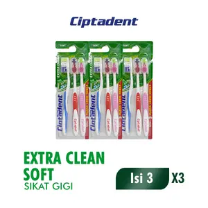 Ciptadent Sikat Gigi Extra Clean Soft Kotak Isi 3 x3