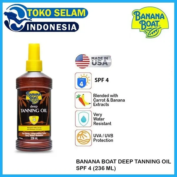 Banana Boat Deep Tanning Oil Spray Water Protective SPF 4 236ml No Sunblock Minyak Kulit 0