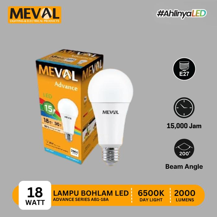 Gambar MEVAL Lampu Bohlam LED Bulb Advance - 18 Watt - Warna dari MEVAL ID Kota Tangerang Tokopedia