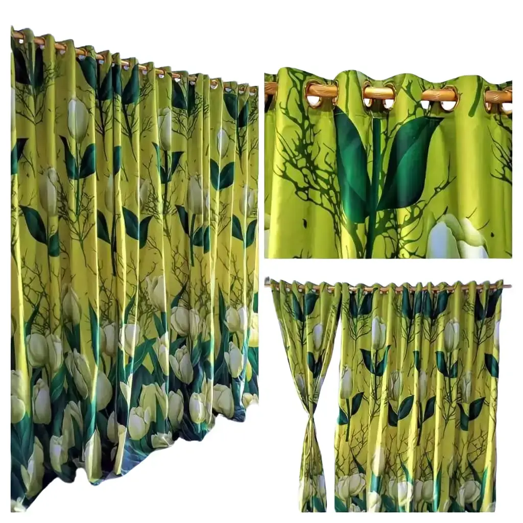 Gorden Smokring Elegan dengan 12 Lubang Terbaru Dekorasi Knotted Purple Curtain
