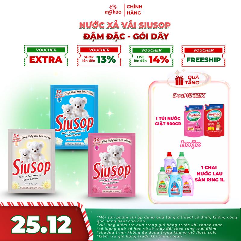 Nước Xả Vải SiuSop 3X Đậm Đặc Dây 20g - 20g x 120 gói 20g x 160 gói