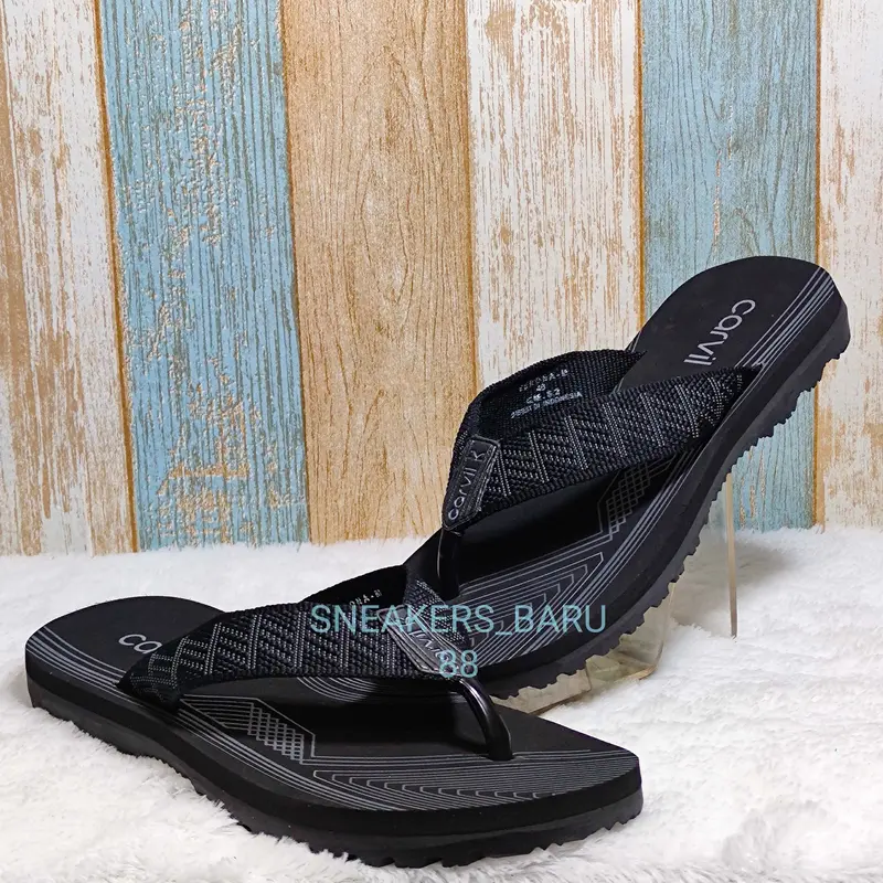 sendal carvil model jepit black red terbaru cocok untuk pria dan wanita kualitas 100 % original 6