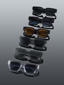 Set de lentes de sol para hombre con armazón rectangular estilo urbano clásico de montura gruesa, diseño simple, perfectos para fotografía callejera y actividades casuales al aire libre