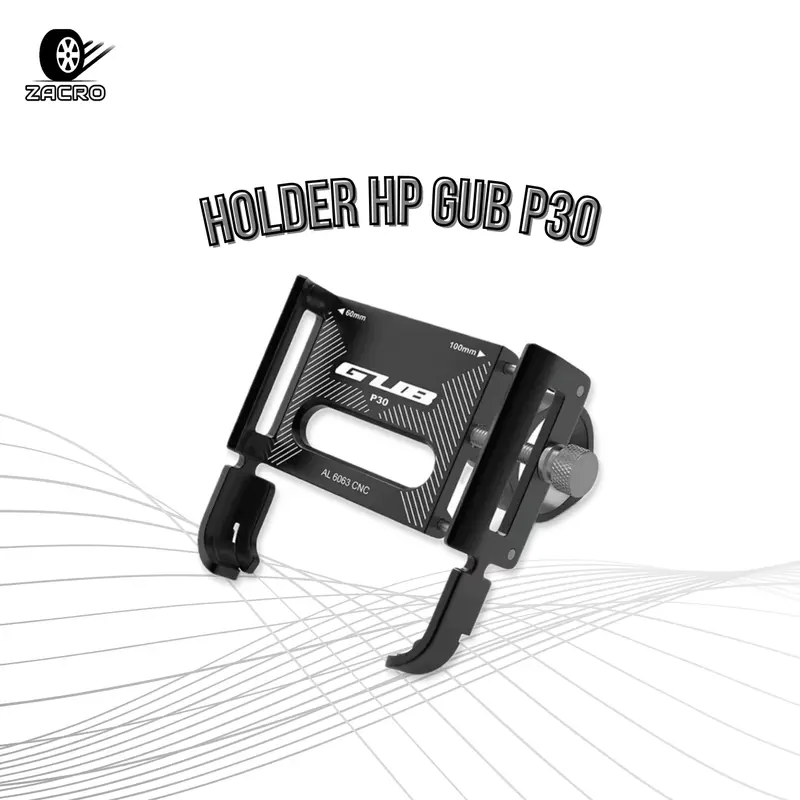 ZACRO Phone Holder GUB P30 - Holder Handphone Motor Sepeda Hitam 0