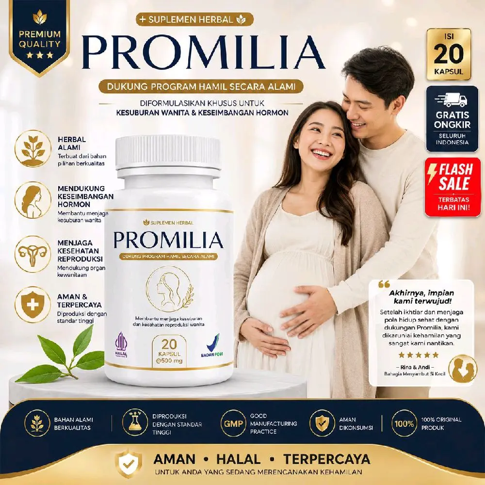 Promilia Promil Penyubur Kandungan | Bantu Cepat Hamil 20 Kapsul Original Halal BPOM Dukung Kehamilan Alami Aman Terpercaya