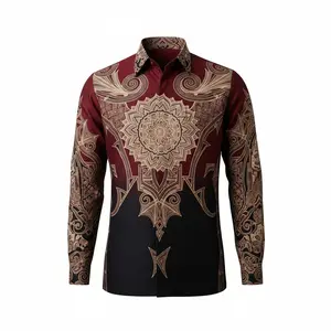 Batik Arwinda Mahogamy Kemeja Batik Pria Premium Lengan Panjang Motif Elegan Modern Formal & Kasual Bahan Micro Halus Adem Nyaman untuk Acara Sehari-hari dan Formal