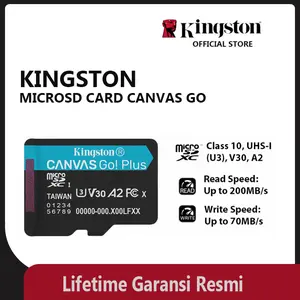 Kingston MicroSD Card Canvas Go! Plus 200MB/s A2 MicroSDXC Otg Storage