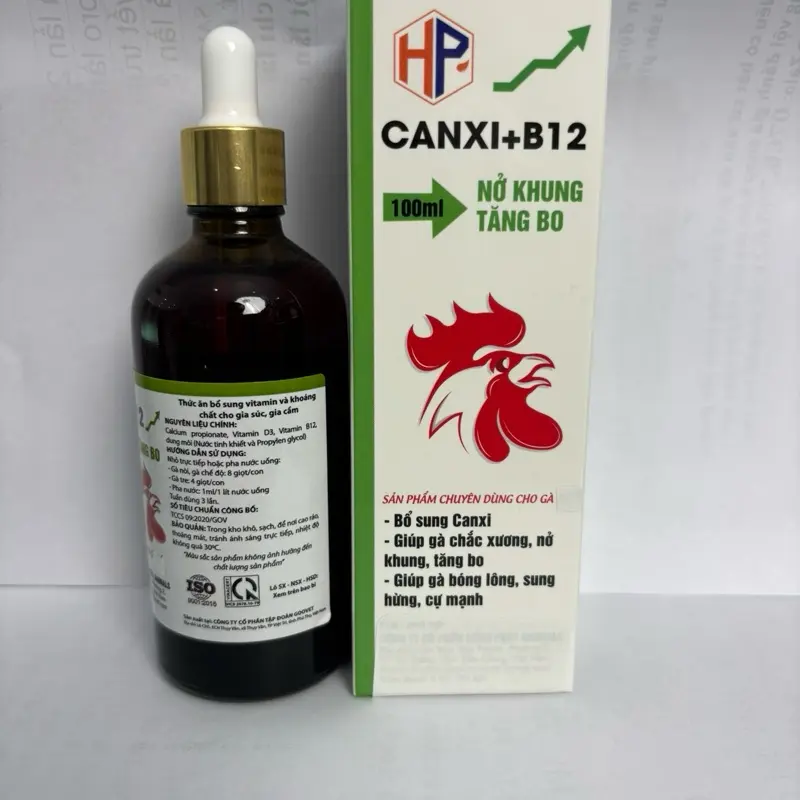 CANXI B12 Pro Max dùng cho gà yếu chân trụ, té gió, đá bo tốt, dẻo dai, chắc xương, nuôi gà nở khung xương, tăng nước máu, nuôi gà đòn, gà tơ, dùng cho gà con, tơ, gà nuôi đá 4
