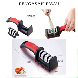 [1 Pcs] Alat Pengasah Penajam Pisau Alat Dapur 3 in 1 Alat Pengasah Pisau Gunting Serba