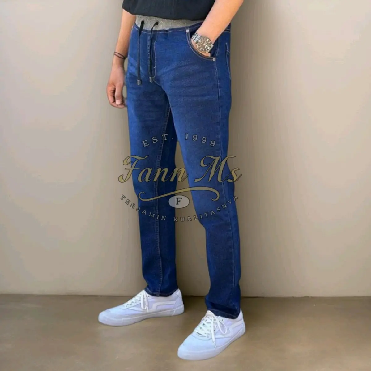 Celana Jeans Pria Pinggang Karet – Nyaman, Stylish & Awet - Panjang Dewasa
