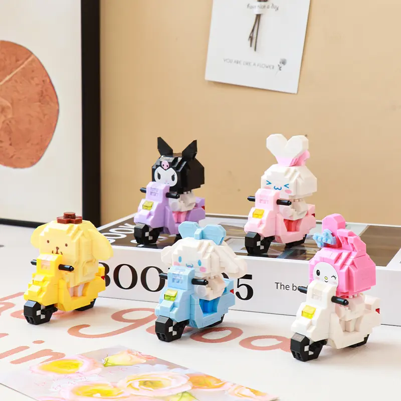 JIQILE Mainan Bricks kuromi DIY Nano Block Lucu DIY 3D Puzzle Kartun Mainan Anak Perempuan 0