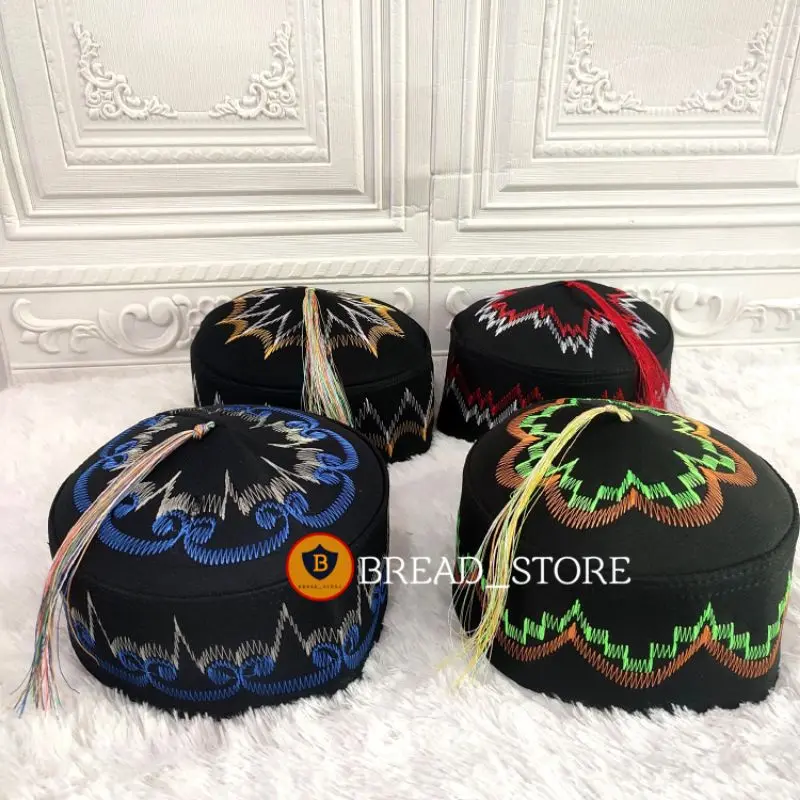 Peci Anak Model Kuncir Lucu Madun - kopiah Songkok Haji Anak Laki-laki Sholat Murah Bisa Bayar Di Tempat COD Muslim Hitam Motif Pria