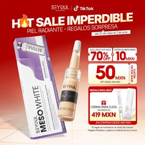 seyoul células madre mesowhite - cuidado del tono y luminosidad de la piel | complejo de células madre y colágeno | 6 frascos de 5 ml